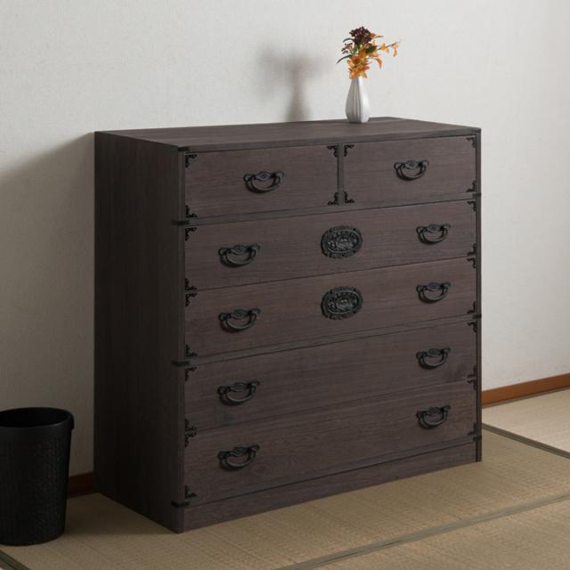 焼桐の民芸チェスト 桐箪笥 焼桐箪笥 着物箪笥 着物収納 着物ダンス