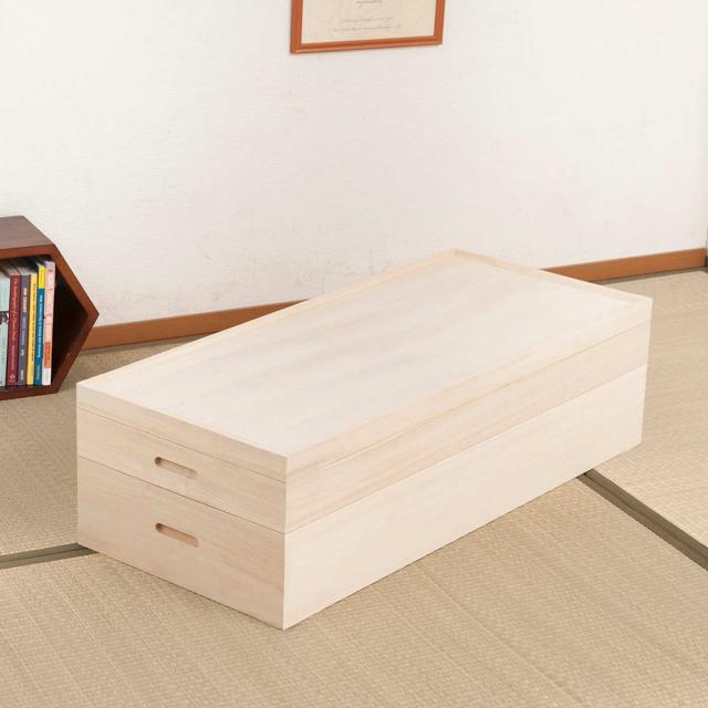 桐 衣装ケース 2段 衣裳箱 隅金具なし 高さ25cm （ 完成品 桐衣装箱 衣装箱 衣装ケース 天然木 木製 衣類収納 収納 桐箪笥 桐タンス 蓋つき フタ付き 二段 ケース ボックス 収納ケース 着物 衣類 着物用 ）_3