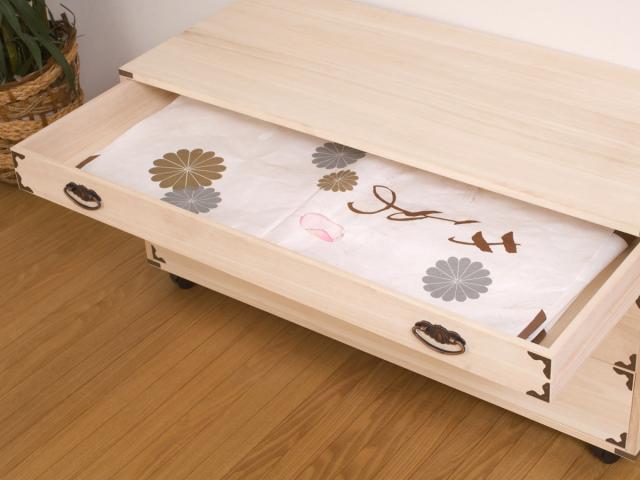桐チェスト 幅99.5cm 3段 隅金具 キャスター付 （ 桐たんす 桐 タンス