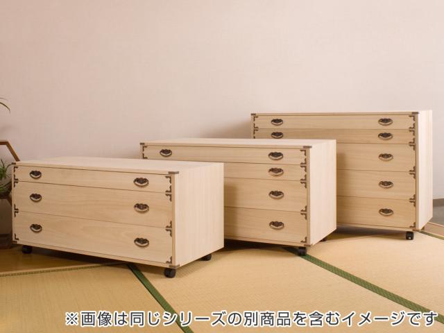 桐チェスト 幅99.5cm 4段 隅金具 キャスター付 （ 桐たんす 桐 タンス