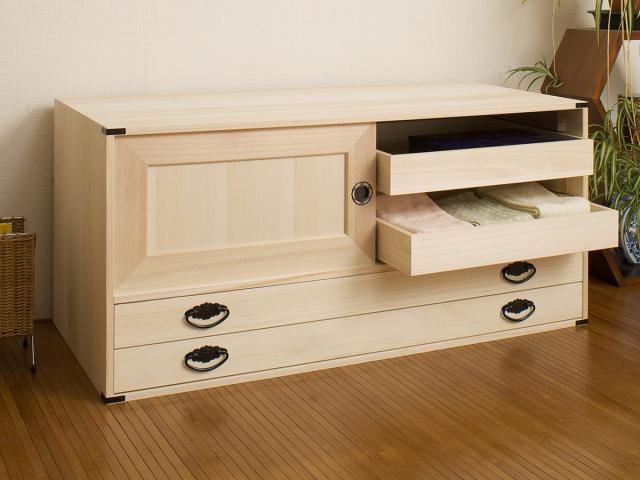 桐タンス 5段 引き戸タイプ 着物用 幅99 高さ106cm （ 桐たんす