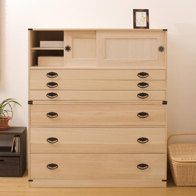 桐タンス 6段 引き戸タイプ 着物用 幅99 高さ114cm （ 桐たんす