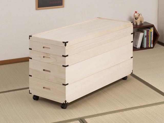 桐 衣装ケース 4段 衣裳箱 キャスター付 隅金具 高さ51cm （ 完成品 桐衣装箱 衣装箱 衣装ケース 天然木 木製 衣類収納 収納 桐箪笥 桐タンス 蓋つき フタ付き キャスター 四段 ケース ボックス 収納ケース 着物 衣類 ）_10