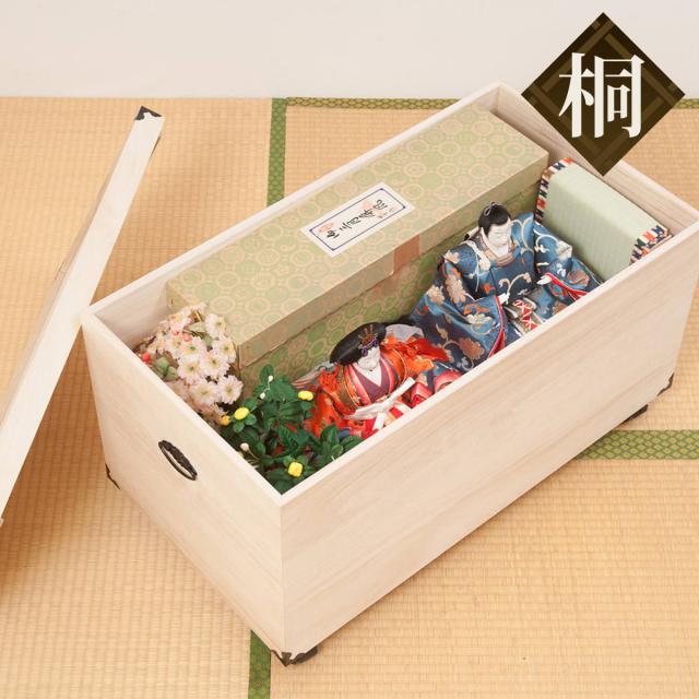 桐収納 ひな人形ケース 1段 キャスター付き 高さ41.5cm （ 桐 収納 衣装ケース 完成品 着物 桐衣装箱 桐衣装ケース 収納ケース ひな人形 雛人形 キャスター 押入れ ）の通販は