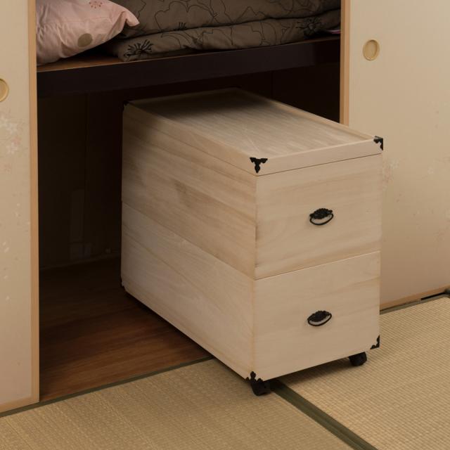 桐　衣装箱　衣装ケース　2段　洋服収納　押入れ　たんす　着物収納 桐衣装箱 2段 隅金具付 衣装ケース 桐ケース 押入れ収納 桐収納