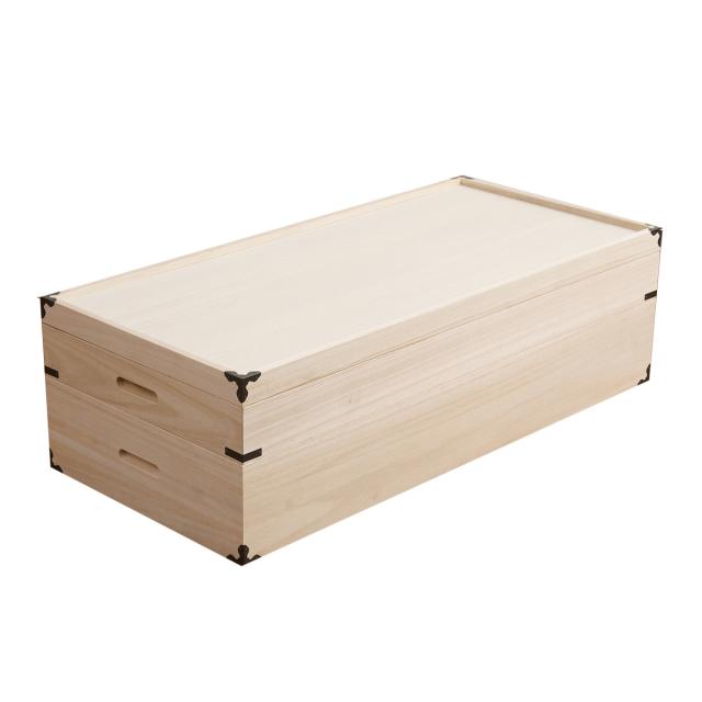 桐 衣装ケース 衣装箱 2段 幅91cm 日本製 （ 完成品 桐衣装箱 天然木 木製 衣類収納 着物 蓋付き 仕切り 収納 桐箪笥 桐タンス フタ付き 二段 ケース ボックス 収納ケース 桐箱 ）_14
