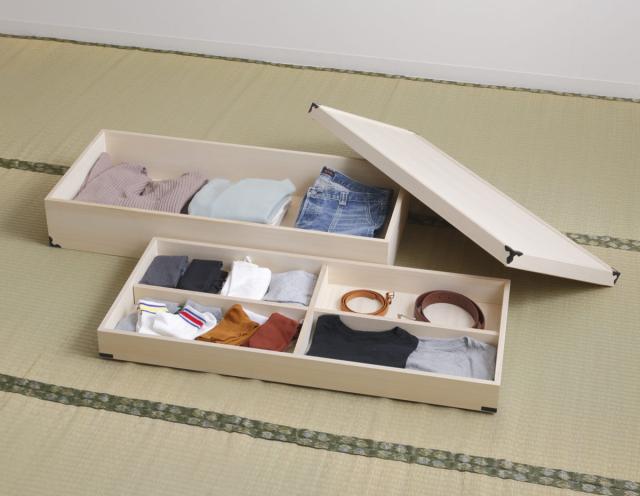 桐 衣装ケース 衣装箱 2段 幅91cm 日本製 （ 完成品 桐衣装箱 天然木 木製 衣類収納 着物 蓋付き 仕切り 収納 桐箪笥 桐タンス フタ付き 二段 ケース ボックス 収納ケース 桐箱 ）_4