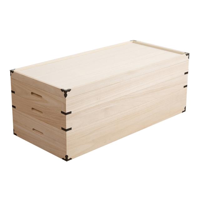 桐 衣装ケース 衣装箱 3段 幅91cm 日本製 （ 完成品 桐衣装箱 天然木 木製 衣類収納 着物 蓋付き 仕切り 収納 桐箪笥 桐タンス フタ付き 三段 ケース ボックス 収納ケース 桐箱 ）_15