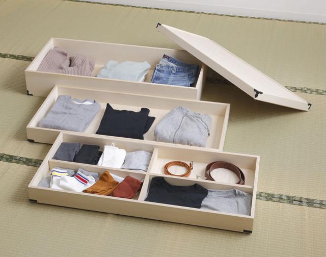 桐 衣装ケース 衣装箱 3段 幅91cm 日本製 （ 完成品 桐衣装箱 天然木 木製 衣類収納 着物 蓋付き 仕切り 収納 桐箪笥 桐タンス フタ付き 三段 ケース ボックス 収納ケース 桐箱 ）_4