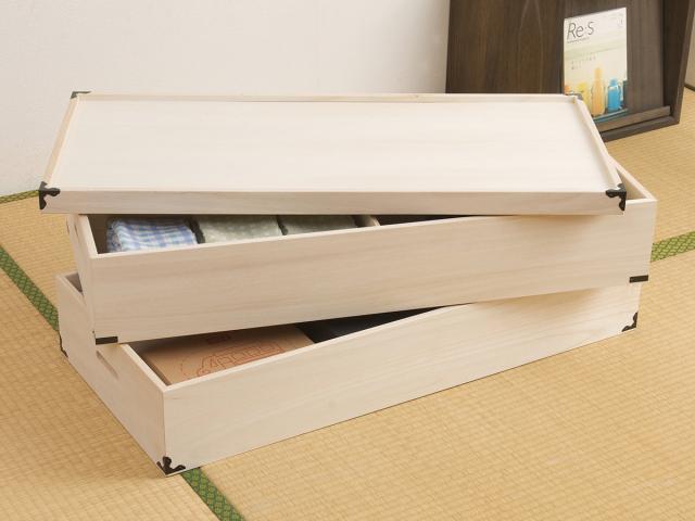 桐 衣装ケース 衣装箱 深型2段 91cm 日本製 （ 完成品 桐衣装箱 天然木 木製 衣類収納 着物 蓋付き 仕切り 収納 桐箪笥 桐タンス フタ付き 二段 ケース ボックス 収納ケース 桐箱 ）_12
