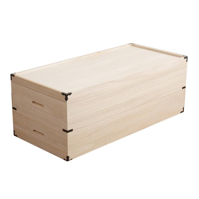 桐 衣装ケース 衣装箱 深型2段 91cm 日本製 （ 完成品 桐衣装箱 天然木 木製 衣類収納 着物 蓋付き 仕切り 収納 桐箪笥 桐タンス フタ付き 二段 ケース ボックス 収納ケース 桐箱 ）_15