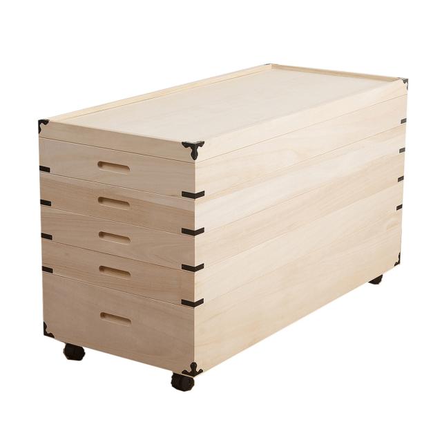 桐 衣装ケース 幅95cm 5段 日本製 隅金具 キャスター付　着物　収納 桐 衣装ケース 5段 日本製 隅金具 キャスター付 幅95cm （ 桐衣装