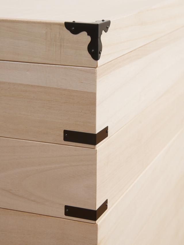 桐 衣装ケース 5段 日本製 隅金具 キャスター付 幅95cm （ 桐衣装