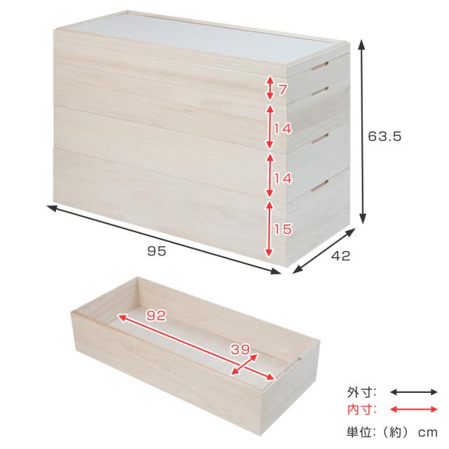 4段桐箱　着物収納　衣装収納　ケース 楽天市場】衣装箱 桐 衣装ケース 4段 積み重ねタイプ キャスター
