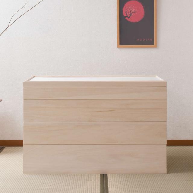 4段桐箱　着物収納　衣装収納　ケース 楽天市場】衣装箱 桐 衣装ケース 4段 積み重ねタイプ キャスター