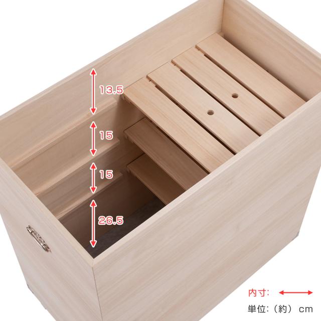 桐衣装箱 深型 日本製 ひな人形ケース 竹炭シート入り 高さ72.5cm