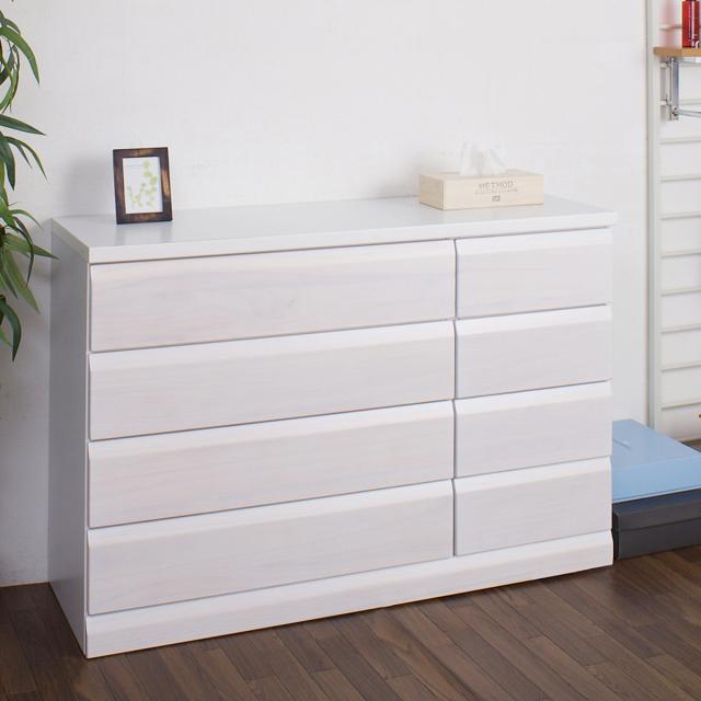 チェスト 4段 桐製 洋タンス 幅119cm スライドレール付き 完成品