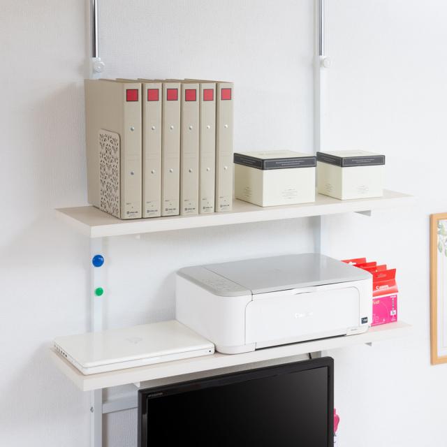 幅90cm】オープンシェルフ 突っ張り棚 無段階調整 突っ張りオープン