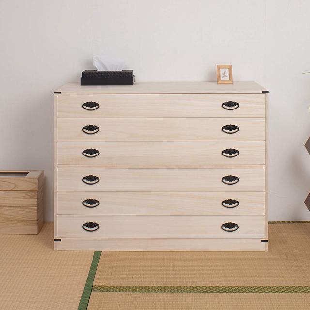 桐タンス 幅99.5cm 6段 台輪あり 着物用 日本製 ( 桐箪笥 桐タンス 幅99.5cm 6段 台輪あり 着物用 日本製 ( 桐箪笥