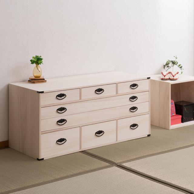 桐チェスト 幅99.5cm 4段 8杯 桐収納 引出し 日本製 （ 桐箪笥