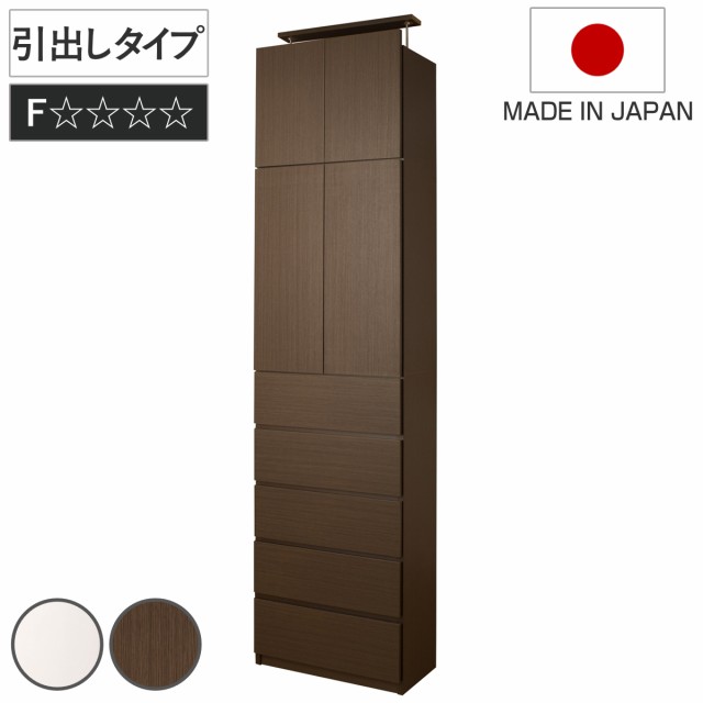 突っ張り 壁面収納 引出しタイプ キャビネット 幅60cm 耐震 日本製 （ 壁面家具 つっぱり 転倒防止 ハイグロス 大量収納 簡単設置 半完成の通販は 44,990円