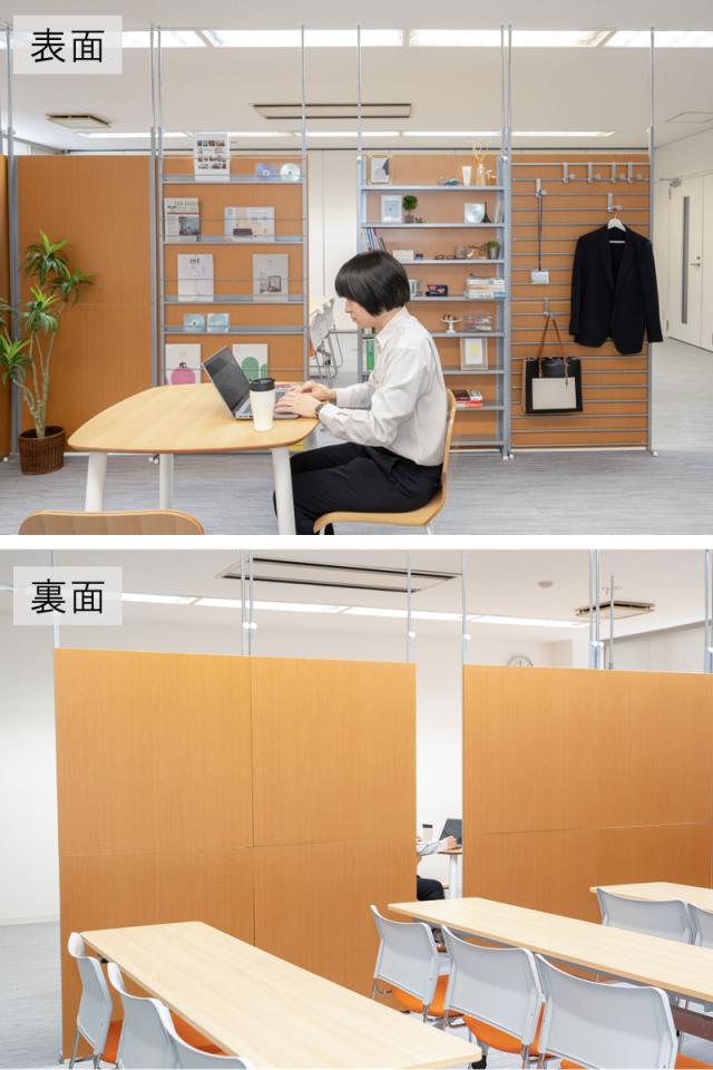 マガジンラック 突っ張り パーテーション 幅90cm 日本製 （ 衝立 パーティション 目隠し 幅 90 壁面 収納 間仕切り ついたて 部屋 仕切り おしゃれ リビング 玄関 木目調 壁面ラック 収納ラック ）_9
