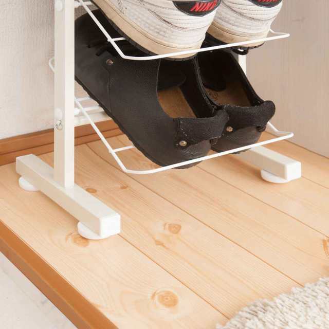 突っ張り シューズラック 幅29cm 薄型 ホワイト 日本製 見せる 突っ張り シューズラック 幅29cm 薄型 ホワイト 日本製 見せる