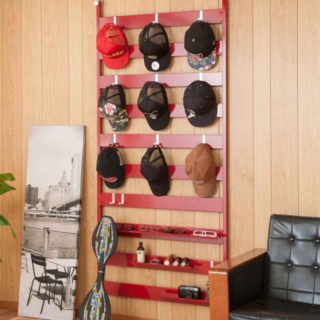 突っ張りラダーラック 幅広ラダーラック 幅86cm 棚板4枚付き （ 壁面