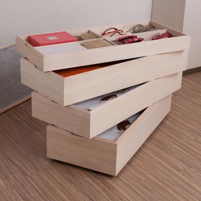 桐 衣装ケース 幅42cm 4段 キャスター付き 日本製 完成品 桐心 （ 収納
