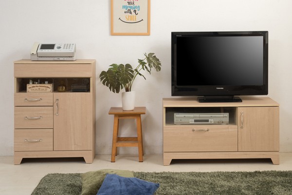 電話台 FAX台 幅60cm ルーター収納 キャビネット ナチュラル
