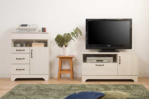 電話台 FAX台 幅60cm ルーター収納 キャビネット ナチュラル