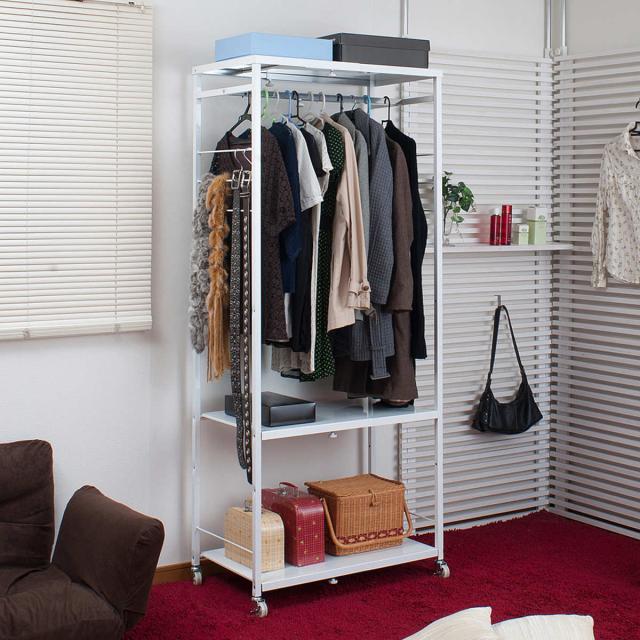 配管インテリアハンガーラック キャスター付き