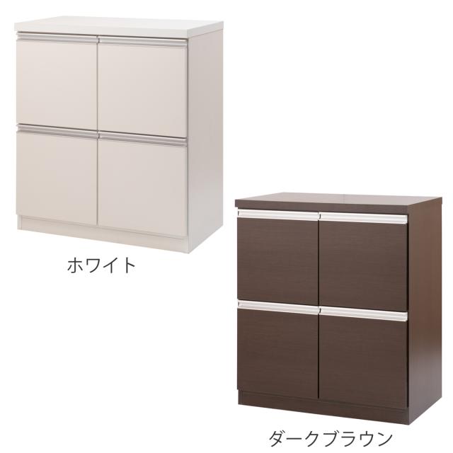 キャビネット 幅73cm 4枚扉タイプ 日本製 完成品 （ ラック スクエア