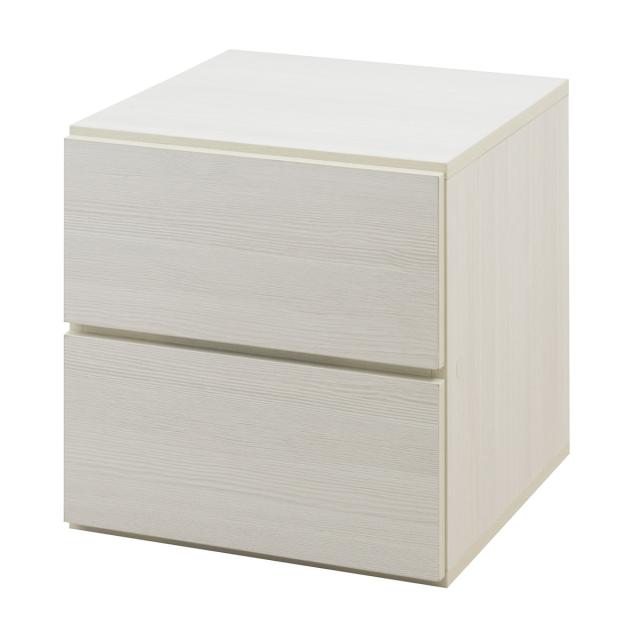 ユニットボックス 引出しタイプ 39×39cm 積み重ね （ 収納ボックス 組み合わせ A4対応 棚 ラック BOX 引出し シェルフ 収納 多目的ラック 2杯 ホワイトウォッシュ ブラウン ）_18