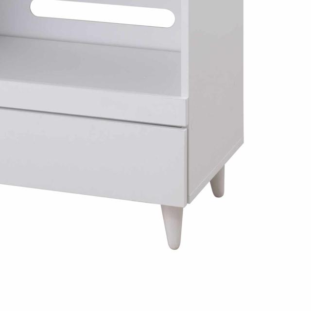キッチンカウンター 幅60cm レンジ台 スライド棚 2口コンセント ホワイトリヴ （ Whiteliv カウンター レンジボード コンセント付 組み合わせ キッチン収納 ホワイト 引き出し シンプル ）_10