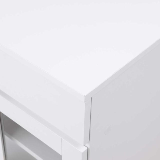 キッチンカウンター 幅60cm ガラス扉 ミニカップボード ホワイトリヴ （ Whiteliv カウンター 食器棚 カップボード 可動棚 組み合わせ キッチン収納 ホワイト 引き出し シンプル ）_11