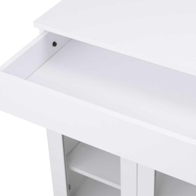 キッチンカウンター 幅60cm ガラス扉 ミニカップボード ホワイトリヴ （ Whiteliv カウンター 食器棚 カップボード 可動棚 組み合わせ キッチン収納 ホワイト 引き出し シンプル ）_14