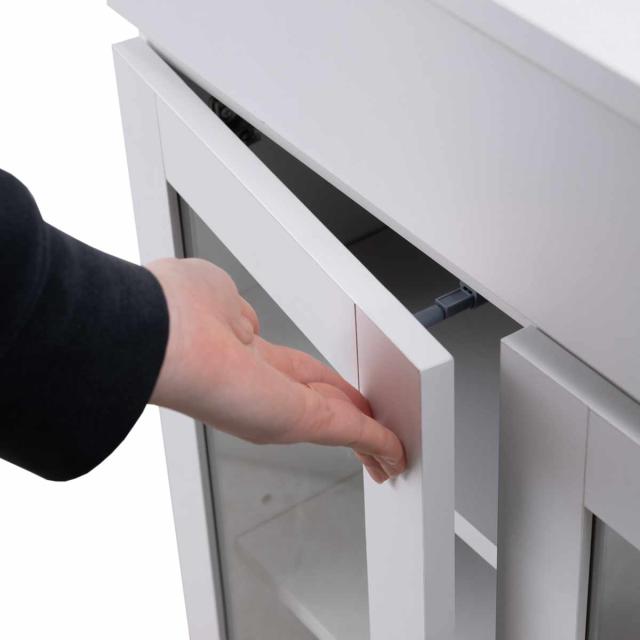 キッチンカウンター 幅60cm ガラス扉 ミニカップボード ホワイトリヴ （ Whiteliv カウンター 食器棚 カップボード 可動棚 組み合わせ キッチン収納 ホワイト 引き出し シンプル ）_8