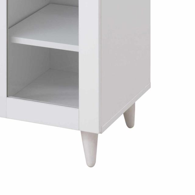 キッチンカウンター 幅90cm レンジ台 スライド棚 2口コンセント ホワイトリヴ （ Whiteliv カウンター レンジボード コンセント付 組み合わせ キッチン収納 ホワイト 引き出し 3杯 可動棚 シンプル ）_15
