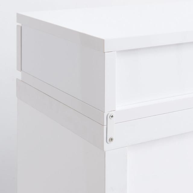 コレクションボード 引出しタイプ 幅90cm 艶有り仕上げ 完成品 （ recta コレクションラック 収納 棚 引出し 艶あり 組み合わせ ハイグロス仕上げ 小物収納 ホワイト 奥行スリム 薄型 ）_8