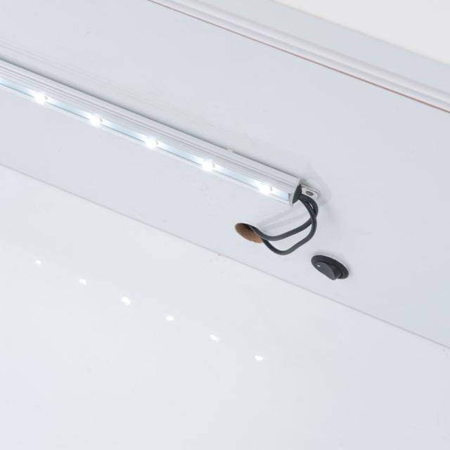コレクションボード オープンタイプ LEDライト付き 幅90cm 艶有り仕上げ （ recta コレクションラック ディスプレイ 照明 収納 棚 引出し 艶あり 組み合わせ ガラス天板 ハイグロス仕上げ 引き戸 ホワイト 奥行スリム 薄型 ）