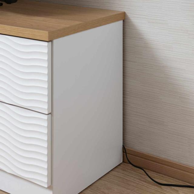 チェスト 幅120cm ウェーブ模様 引出し6杯 日本製 完成品 （ wave ローボード テレビ台 収納 TV台 テレビボード 引出し ホワイト シンプル 6杯 ）_16