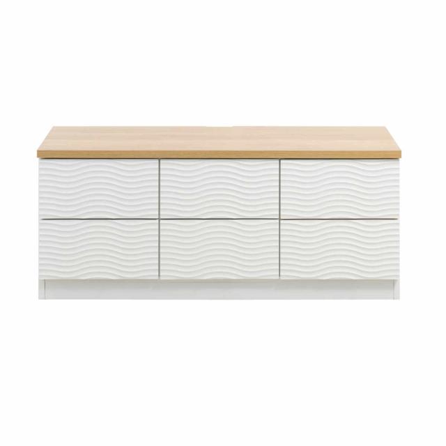 チェスト 幅120cm ウェーブ模様 引出し6杯 日本製 完成品 （ wave ローボード テレビ台 収納 TV台 テレビボード 引出し ホワイト シンプル 6杯 ）_19