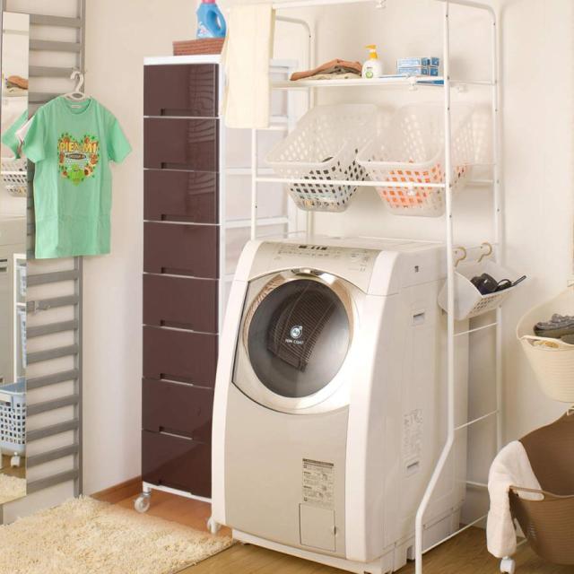 衣装ケース 大量収納プラスチックチェスト 8段 （ 幅36×奥行48×高さ163cm 収納ボックス 引き出し ハイタイプ 収納ケース チェスト タンス 衣類収納 大容量 キャスター付き リビング収納 クローゼット ランドリー 日本製 スリム ）