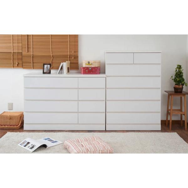 チェスト 幅119.5cm ロータイプ 完成品 日本製 （ ハイチェスト タンス 木製 箪笥 衣類収納 引き出し 収納 たんす 整理タンス 洋タンス 国産 白 衣装ケース シンプル ）