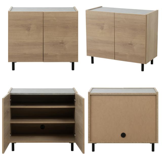脚付きキャビネット 幅80cm 可動棚 日本製 完成品 （ キャビネット 棚 ラック 収納 ルーター収納 A4対応 リビング収納 テレビボード 食器棚 配線穴 脚付 北欧 モダン ）_8