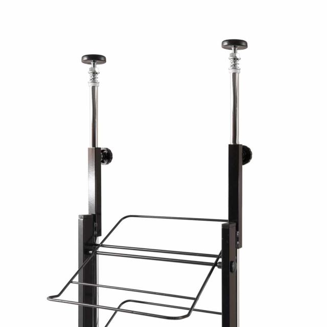 突っ張り シューズラック 幅29cm 薄型 ブラック 日本製 見せる収納 （ 壁面収納 つっぱり スリム 省スペース 靴収納 最大12足 つっぱり式 天井突っ張り式 靴 スニーカー ブーツ ヒール 収納 ラック シューズボックス 靴箱 下駄箱 ）_13