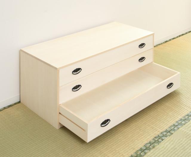 桐タンス 幅98.5cm 3段 引出し 完成品 日本製 （ 桐 桐箪笥 桐たんす