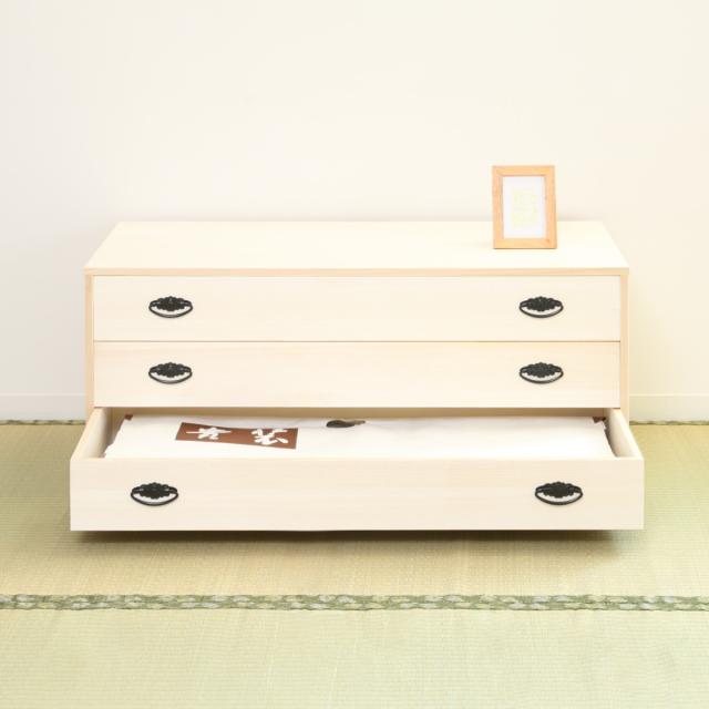 桐タンス 幅98.5cm 3段 引出し 完成品 日本製 （ 桐 桐箪笥 桐たんす