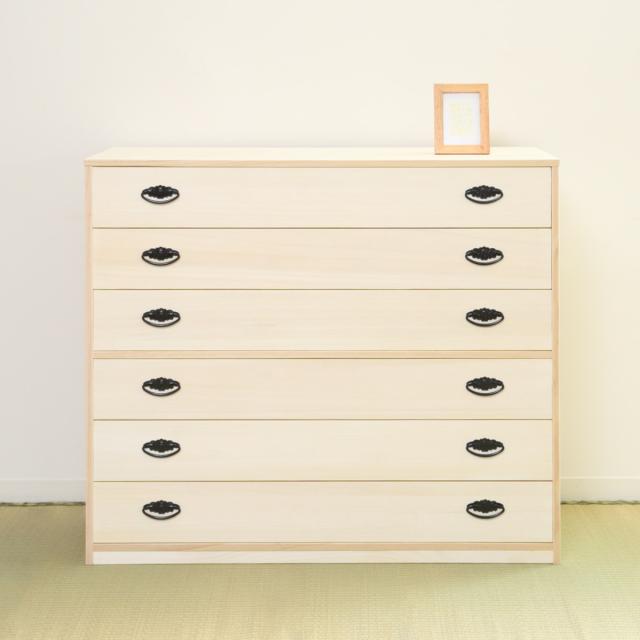 桐タンス 幅98.5cm 6段 引出し 完成品 日本製 （ 桐 桐箪笥 桐たんす
